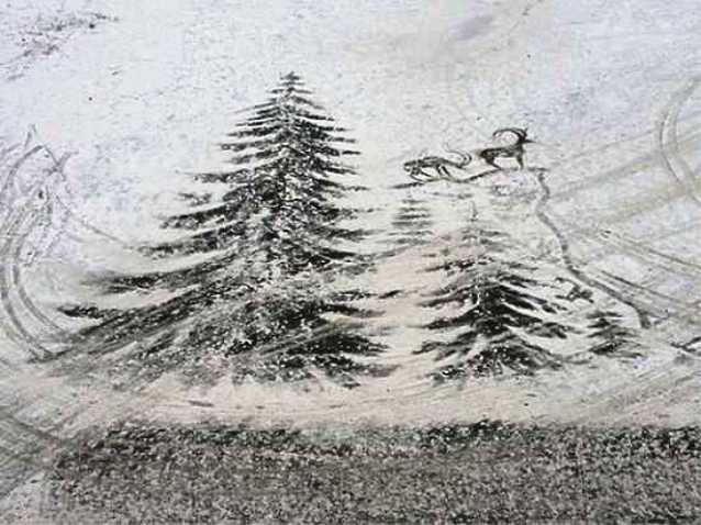 New Day: A I&382;evsk un bidello disegna sulla neve quadri di straordinaria bellezza (FOTO)